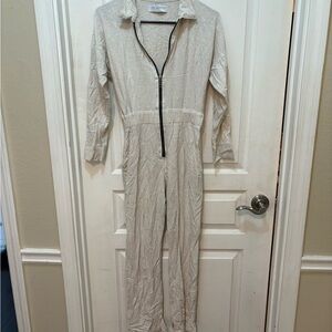Stillwater Cream Zip-Up Jumpsuit